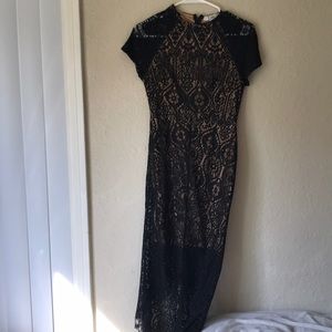 Lf super cute high low lace black dress